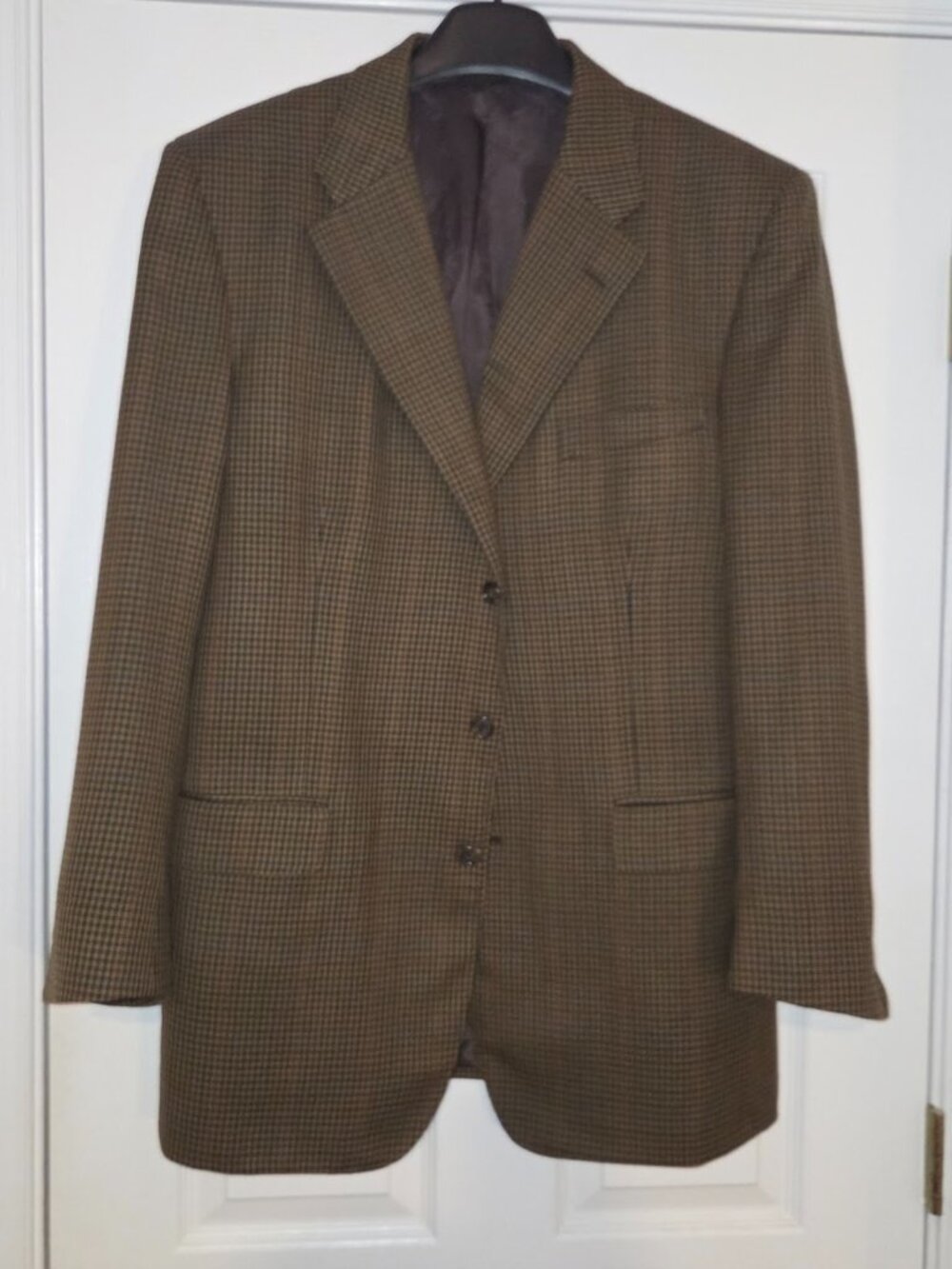 Custom Made Olive Check with red and blue overchecks Sport Coat 46L Gessner USA
